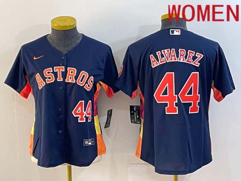 Women Houston Astros 44 Alvarez Blue Game Nike 2022 MLB Jersey